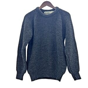 Aran Crafts Men's 100% Wool Charcoal Gray Sweater Ireland Fisherman Small